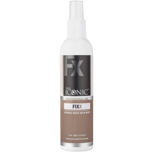 True Iconic Fixx Strong Hold Hair Mist - professional strong hold hair mist for dogs, with chia extract.