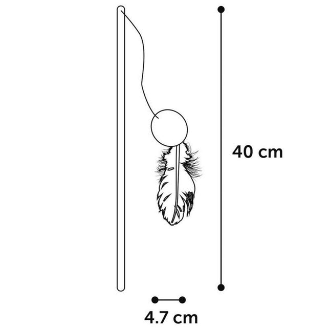 Flamingo Cat Winny Dangler - cat wand with a feather ball, infused with catnip.
