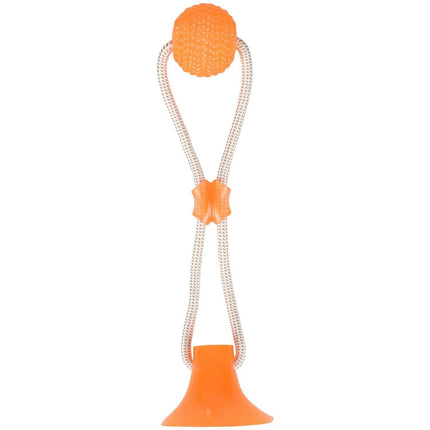 Flamingo Zuki - suction cup toy for dogs, rope tug toy.