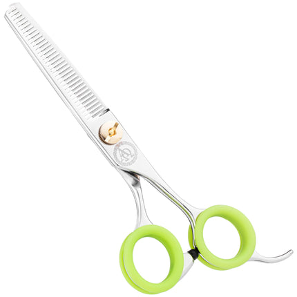 P&W Alfa Omega Thinning - single-sided thinning shears with a short, ergonomic handle, 33 teeth.
