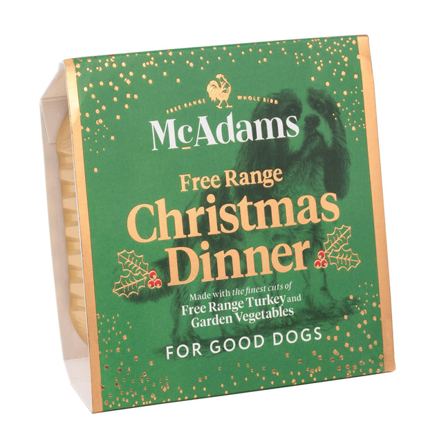 McAdams Free Range Christmas Turkey Dinner - wet food for dogs, made with free-range turkey, holiday edition.