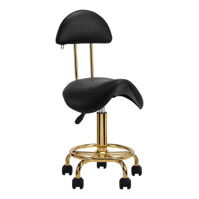 Activ 6001 - G Gold Black - gold grooming chair with contoured seat and backrest, black.