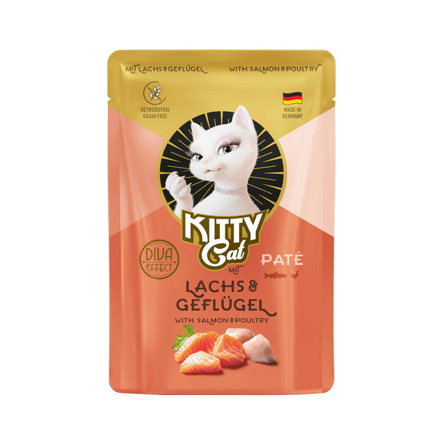 Kitty Cat & Poultry Pâté - grain-free wet food for cats, with salmon and poultry, pâté.