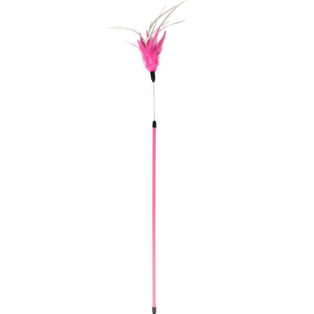 Flamingo Cat Stick Rumba - cat toy on a stick, with feathers on a flexible tip.