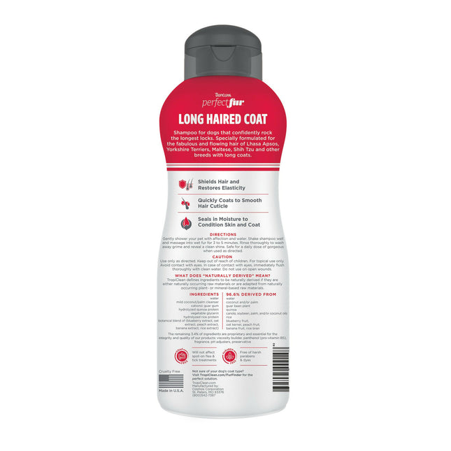 Tropiclean Perfect Fur Long Haired Coat Shampoo - shampoo for dogs with long fur.