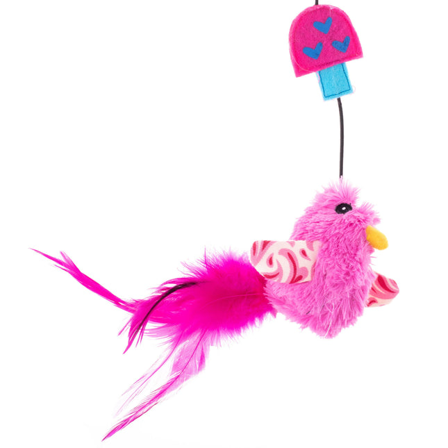 KONG Connects Window Teaser - cat wand with suction cup, feather bird.