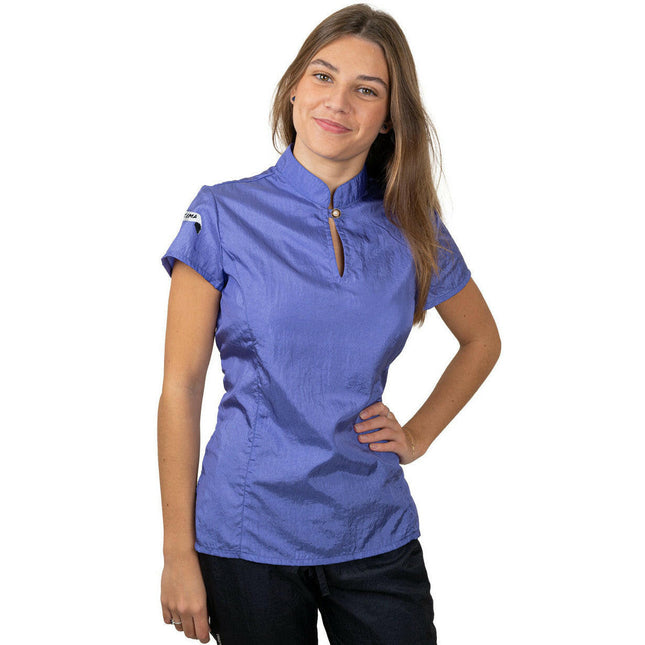Tikima Serena Shirt Purple - women's fitted grooming sweatshirt, purple.