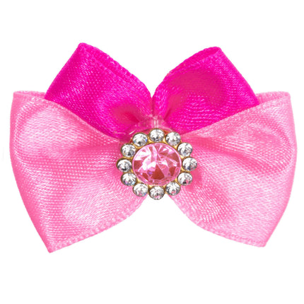 Blovi Bow Glamour satin bow with decorative stone.
