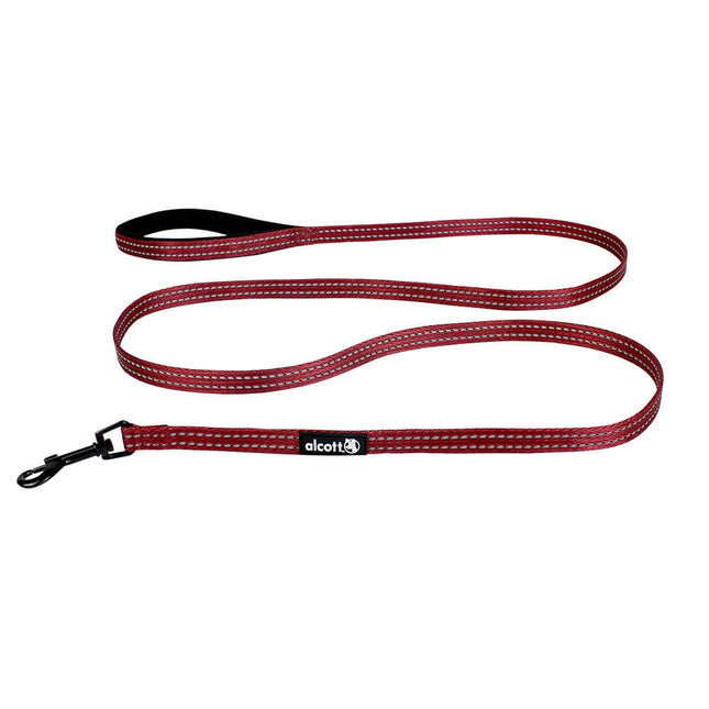 Alcott Adventure Leash 180cm Red - reflective tape leash for dogs, red.