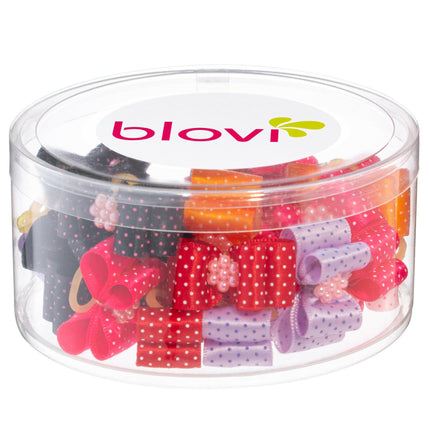 Blovi Bows Dots 25 pcs - elegant, colorful polka dot bows on elastic, for dogs.