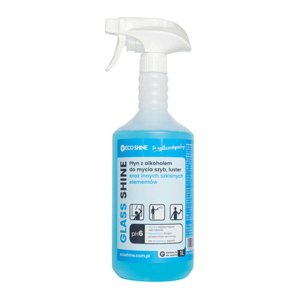 Eco Shine Glass Shine - alcohol-based cleaner for glass countertops, windows, and mirrors.