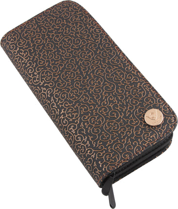 Aeolus Scissors Case Black/Gold - spacious case for scissors and combs, two pockets.