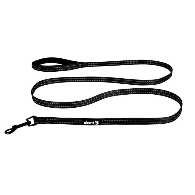 Alcott Adventure Leash 180cm Black - reflective tape leash for dogs, black.