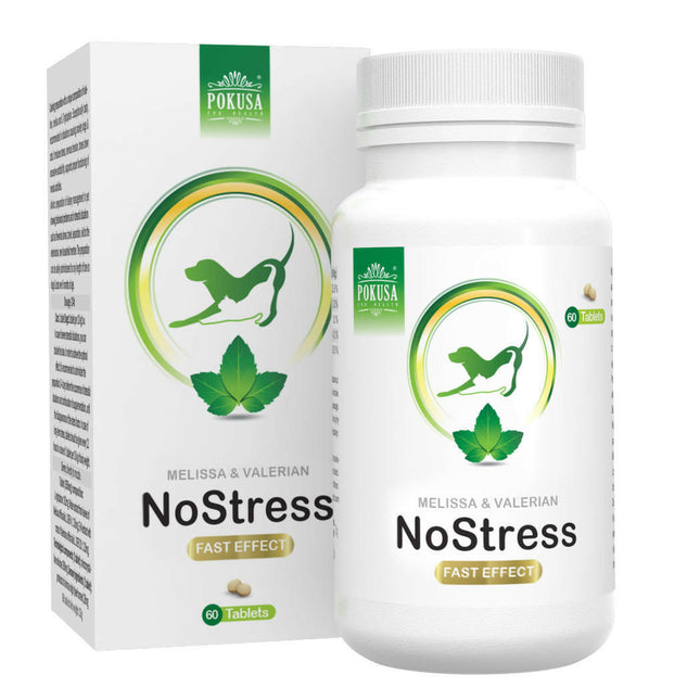 Pokusa GreenLine NoStress 60tbl. - natural herbal calming supplement for dogs and cats.