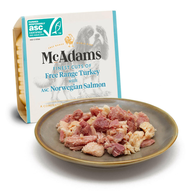 McAdams Free Range Turkey & Norwegian - wet food for dogs, free-range turkey and Norwegian salmon.