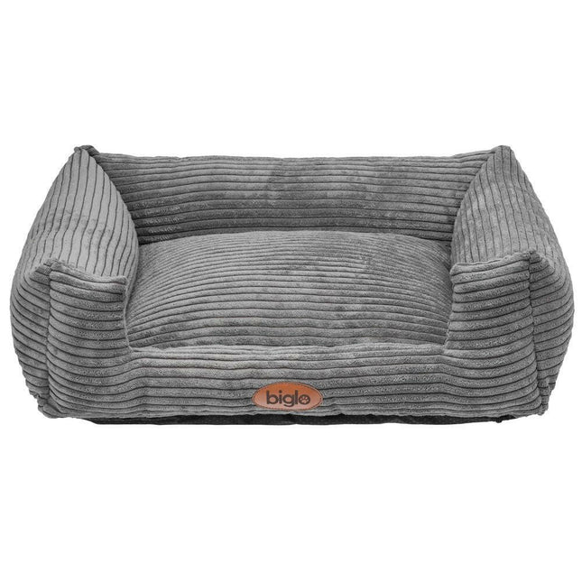 Biglo Odi Ash - corduroy bed for dogs and cats, gray.