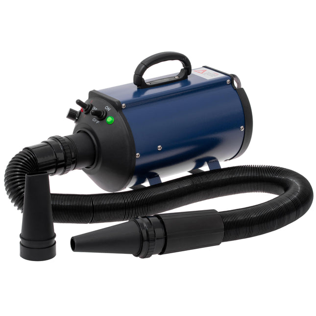 Blovi DoubleBlaster 2200W - table dryer with adjustable airflow and two-stage heating, navy blue.