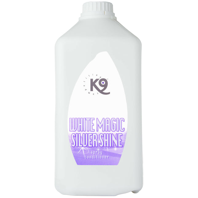 K9 White Magic Silver Shine Spray - multifunctional conditioner for horses, for white and silver coats - 2.7L.