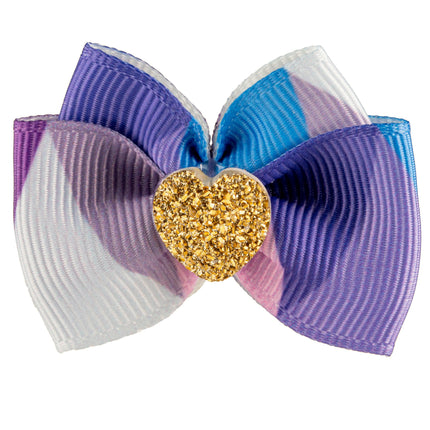 Blovi Bow Glamour Colorful Bow with Golden Heart.