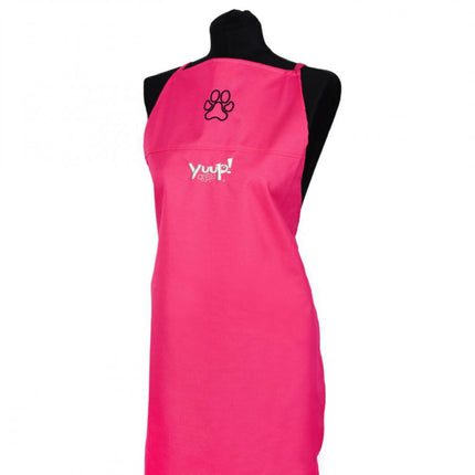 Yuup! Pink Grooming Apron - protective, rubberized apron.