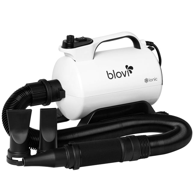 Blovi Snow Alaska Dryer 2800W - tabletop dryer with ionization, smooth airflow adjustment, and two-stage temperature control.