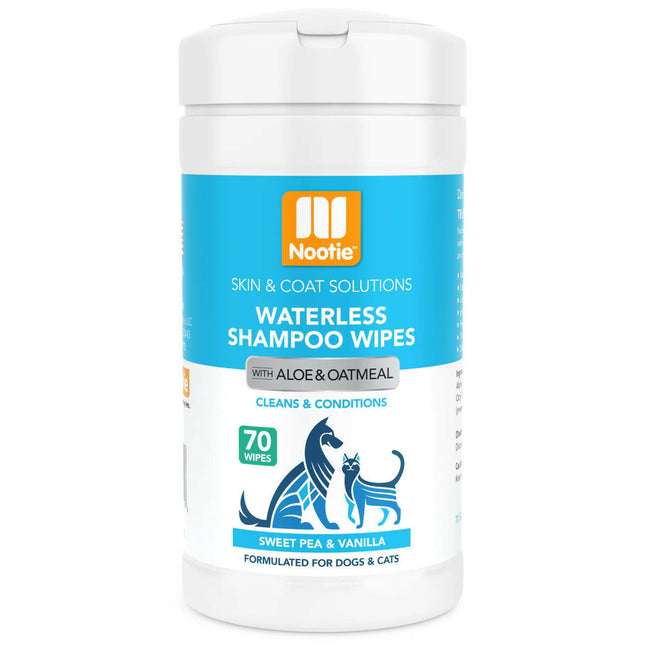 Nootie Sweet Pea & Vanilla Wipes 70 pcs - cleaning and refreshing wipes for pet fur, with the scent of sweet pea and vanilla..