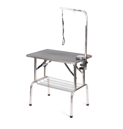 Blovi Grooming Table with Arm and Accessory Basket.