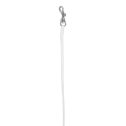 Show Tech Nylon Lead With Silver Hook 0.5x84cm - professional dog lead, white with silver snap hook.
