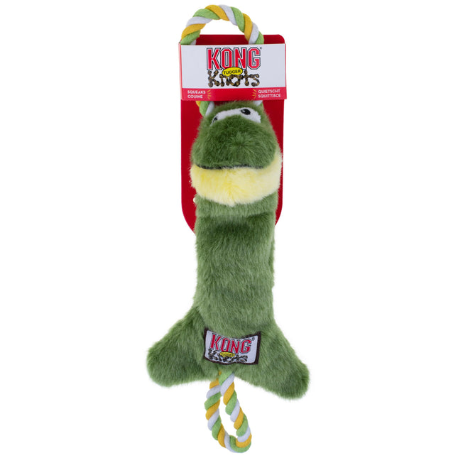 KONG Tugger Knots Frog S/M - dog tug toy, frog with a double rope skeleton.
