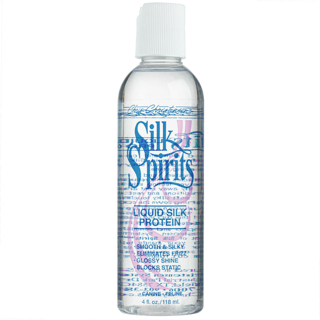 Chris Christensen Silk Spirit - liquid silk, rebuilds, moisturizes, smooths, and adds shine to fur, for dogs and cats.