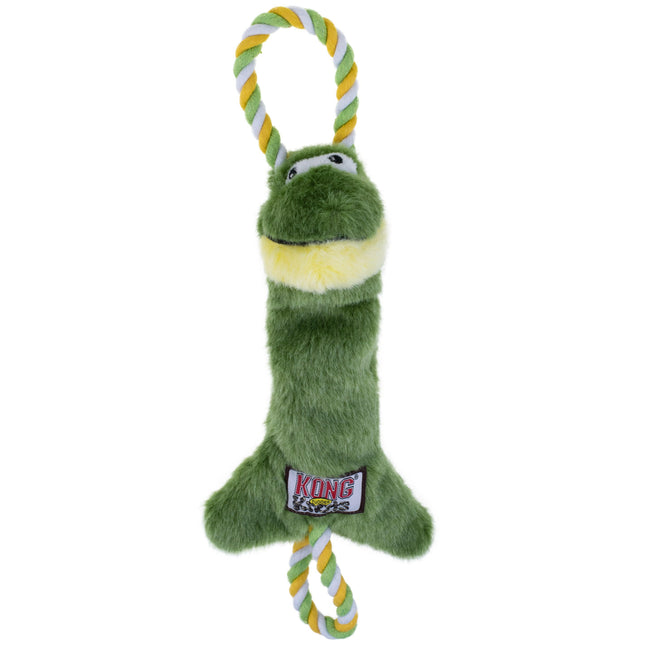 KONG Tugger Knots Frog S/M - dog tug toy, frog with a double rope skeleton.