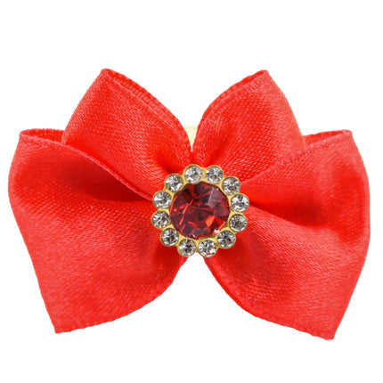 Blovi Bow Glamour satin bow with decorative stone.