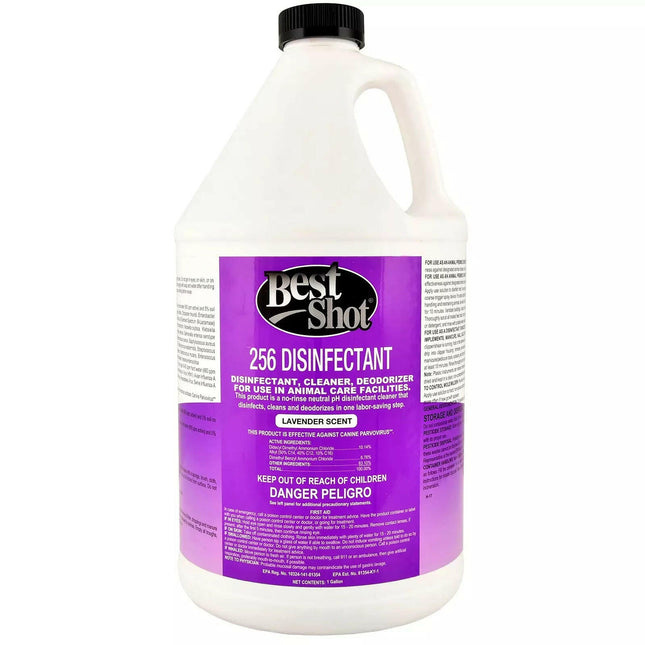Best Shot 256 Disinfectant - concentrated cleaning and disinfecting liquid with a lavender scent.