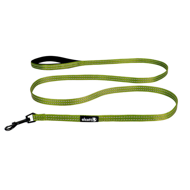 Alcott Adventure Leash 180cm Green - reflective tape leash for dogs, green.