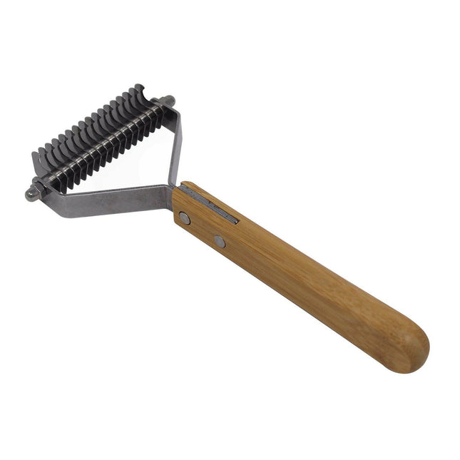 Bamboo Groom Dematting Comb with 17 Teeth - bamboo dematting comb for dogs and cats, 17 hooks.