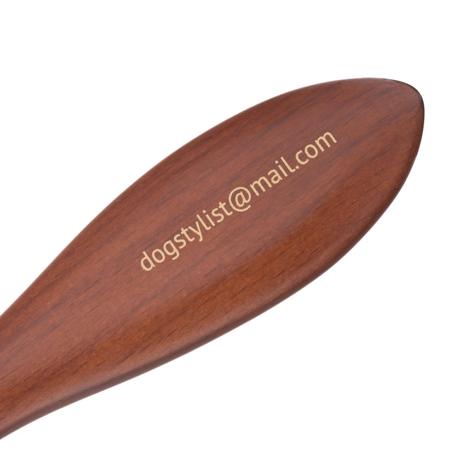 P&W Dog Stylist Brush - wooden, oval brush with metal pins.
