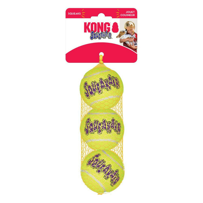 KONG SqueakAir Tennis Ball M (6cm) - squeaky tennis ball, fetch toy for medium dogs.