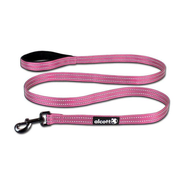 Alcott Adventure Leash 180cm Pink - reflective tape leash for dogs, pink.