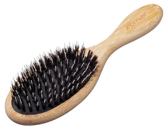 Comair Bamboo Line Oval - oval bamboo brush with boar bristles and detangler.