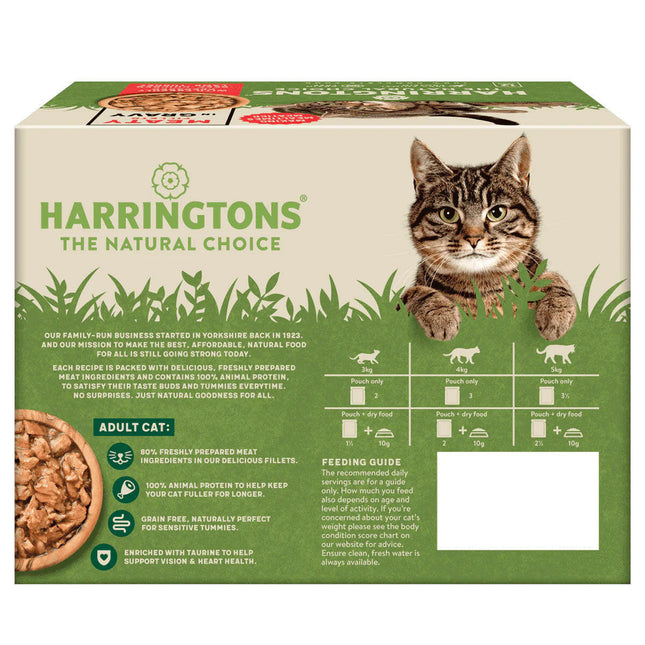 Harringtons Cat Meaty Fillets in Gravy - grain-free wet food for cats, meat fillets in sauce - PROMOTION due to best before date.