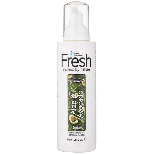 Groom Professional Fresh Aloe & Avocado Dry Shampoo - dry shampoo for dogs in foam form with avocado oil and aloe..