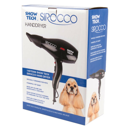 Show Tech Sirocco Hand Dryer 1200W - compact handheld dryer, black.