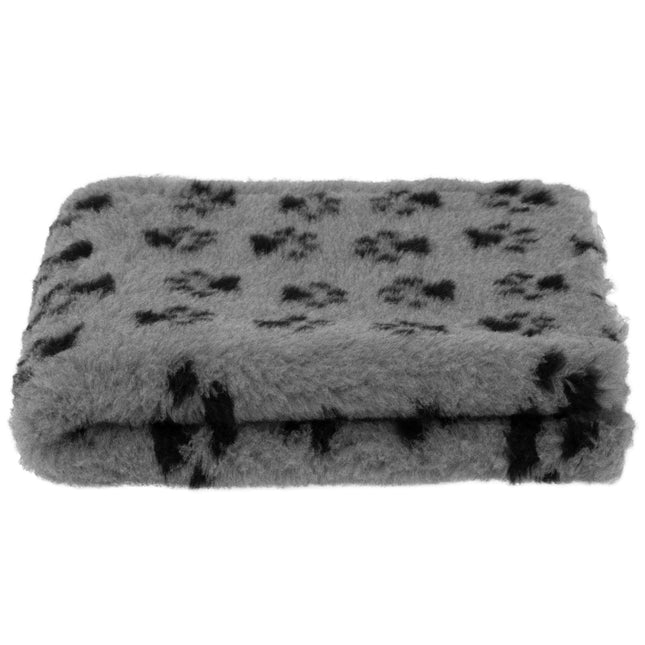Blovi DryBed VetBed A - non-slip pet bed, gray with a black paw.