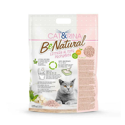 Cat&Rina BeNatural Tofu Litter - plant-based scented cat litter, peach, clumping, biodegradable pellet - 6x 5.5L (14.7kg).