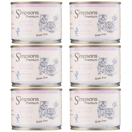 Simpsons Premium Kitten Chicken & Turkey - Grain-Free Food for Kittens, Chicken, Turkey, and Salmon.