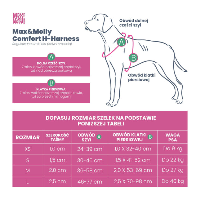 Max&Molly Comfort Harness Matrix 2.0 Lavender - soft dog harness with QR identifier and adjustable fit, purple.