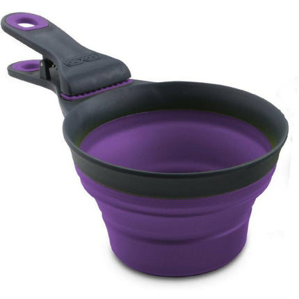 Dexas Collapsible KlipScoop 3-in-1 Medium - collapsible food scoop with a bag-closing clip, medium size.