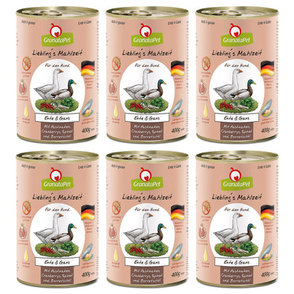GranataPet Duck & Goose - grain-free wet dog food, duck and goose.