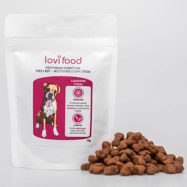 Lovi Food Stress Relief - Treats for Dogs and Cats, with Chamomile and Lavender.