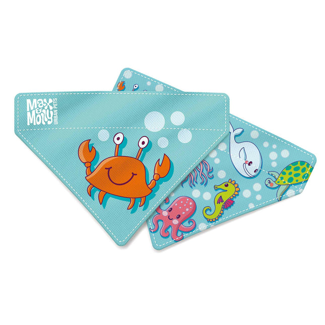 Max&Molly Reversible Bandana Ocean - dog bandana, double-sided, pattern.